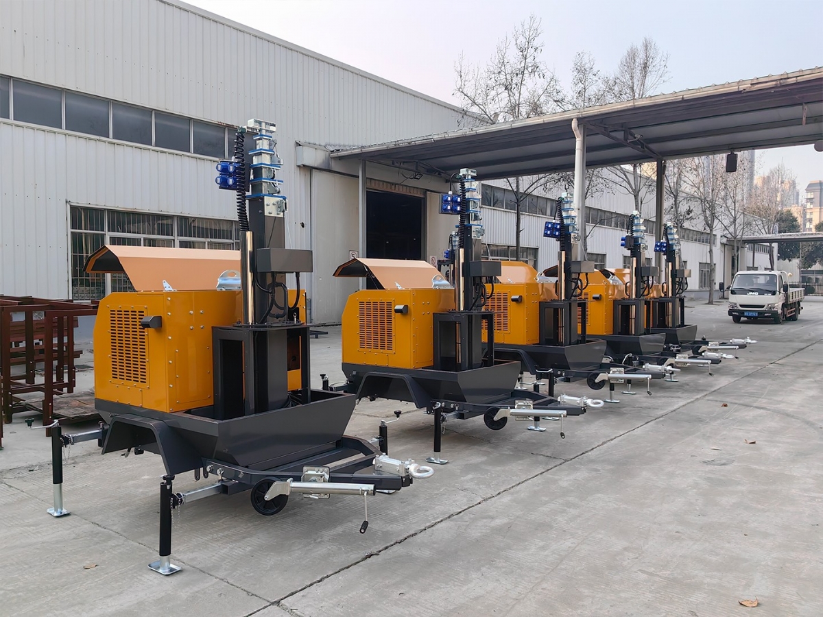 山東思拓瑞克公司40臺9米移動照明燈車出口美國達(dá)拉斯市